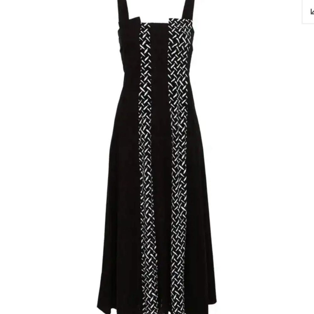 NWT Sz 4 Diane Von Furstenberg Otto Elegant Black and White Patterned Dress